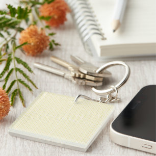 Beautiful Yellow Circles on White Background Keychain