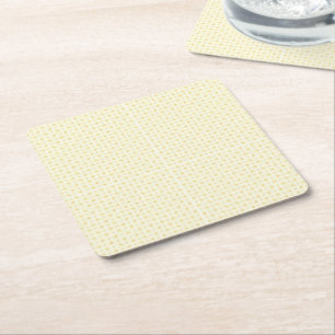 Beautiful Yellow Circles on White Background Square Paper Coaster