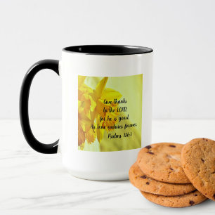Beautiful Yellow Daffodils 15 oz Mug Scripture