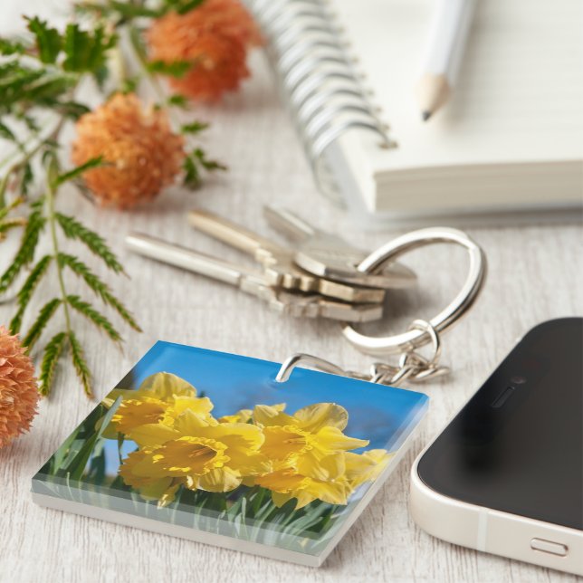Beautiful Yellow Daffodils Keychain (Front Right)