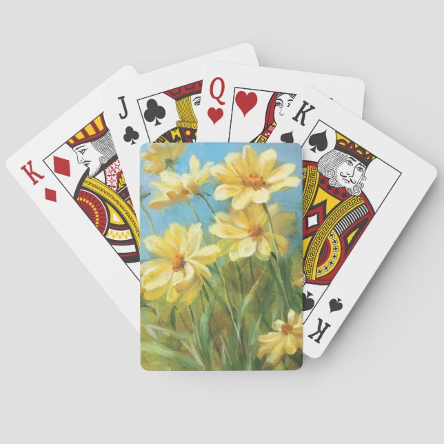 Beautiful Yellow Daisies Poker Cards (Back)