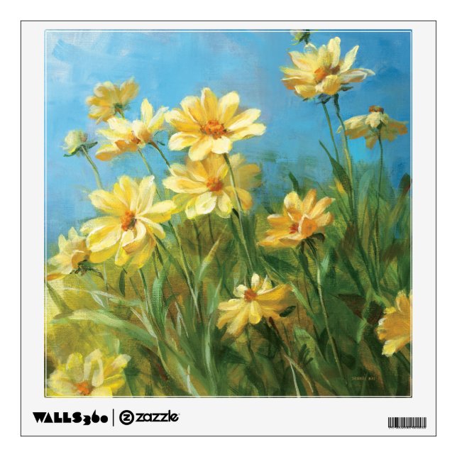 Beautiful Yellow Daisies Wall Decal (Front)