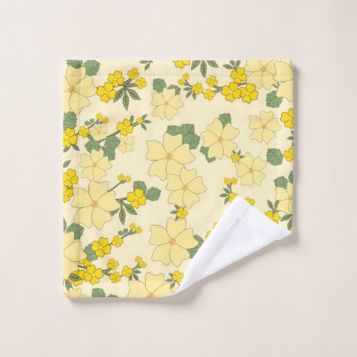Beautiful yellow  floral art wash cloth