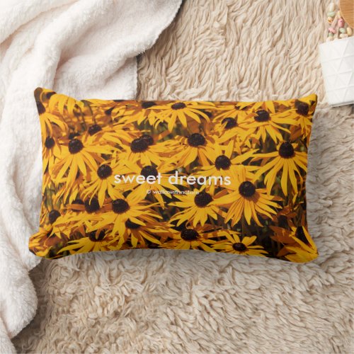 Beautiful Yellow Floral Rudbeckia Coneflowers Lumbar Pillow