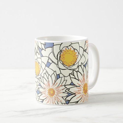Beautiful yellow flower design coffee mug