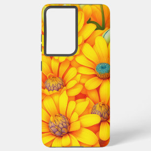 Beautiful yellow flower pattern samsung galaxy s21+ case