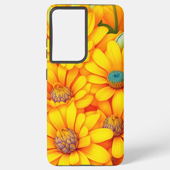 Beautiful yellow flower pattern samsung galaxy case (Back)