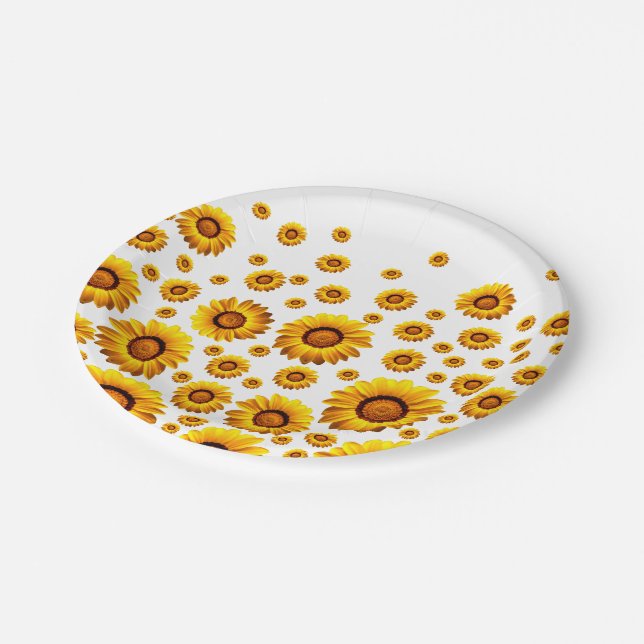 Beautiful yellow flowers  paper plates (Angled)
