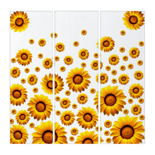 Beautiful yellow flowers triptych