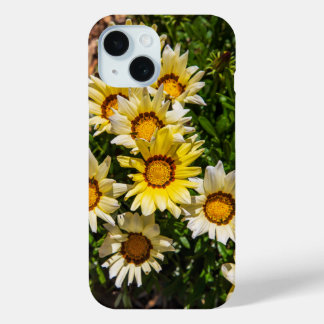 Beautiful yellow Gazania flowers in the garden iPhone 15 Case