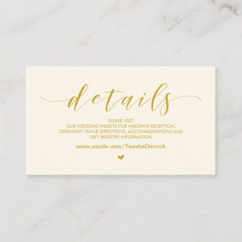 Beautiful Yellow Gold, Wedding Website Details