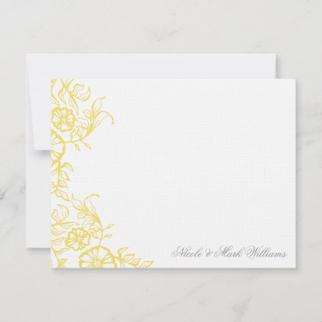 Beautiful Yellow & Gray Custom Flat Thank You (Front)