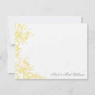 Beautiful Yellow & Gray Custom Flat Thank You Card