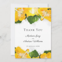 Beautiful Yellow Hibiscus Flower Art Thank You