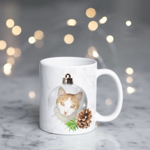 Beautiful yellow kitty christmas ornament Mug