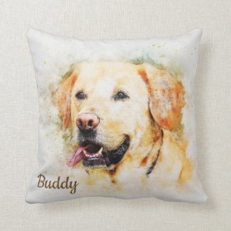 Beautiful Yellow Labrador Custom Personalized Throw Pillow