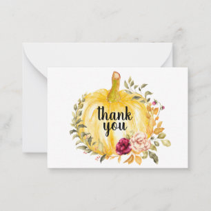 Beautiful Yellow Pumpkin Thank You Card