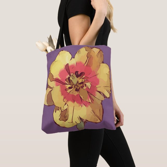 Beautiful Yellow Red Asiatic Lily Flower Tote Bag (Close Up)