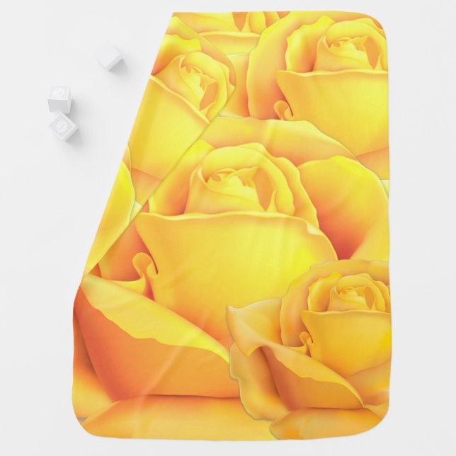 Beautiful Yellow Rose Baby Blanket (In Situ)