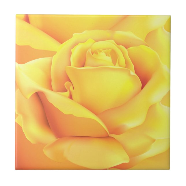 Beautiful Yellow Rose Ceramic Tile (Front)