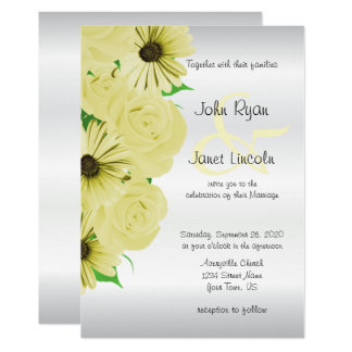 Daisy Wedding Invitations Zazzle Beautiful Yellow Rose Daisy Wedding Invitations