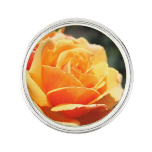 beautiful yellow rose flower. floral photo art. lapel pin