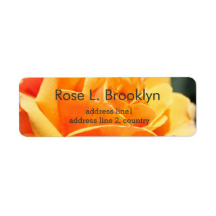 Beautiful yellow rose flower personal label