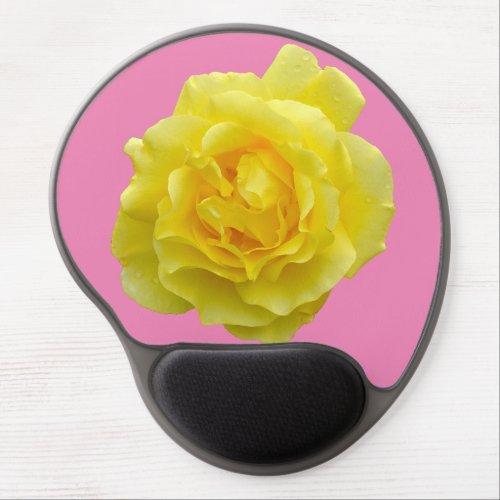 Beautiful yellow rose gel mouse pad