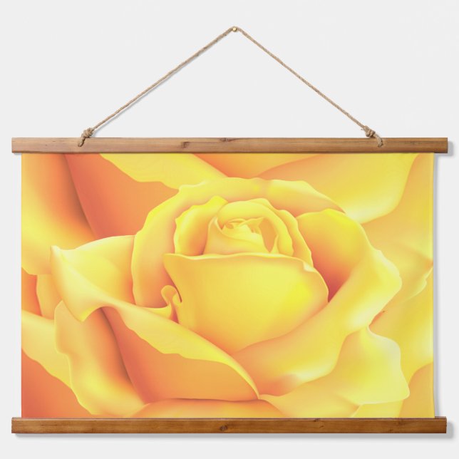 Beautiful Yellow Rose Hanging Tapestry (Front)
