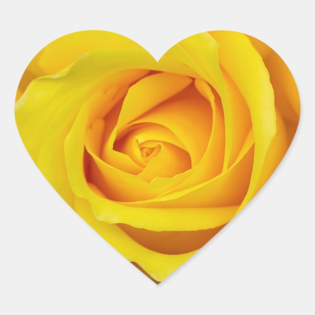 Beautiful Yellow Rose Heart Sticker (Front)