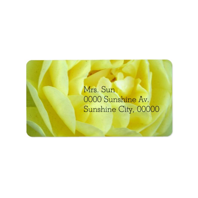 Beautiful Yellow Rose Label (Front)