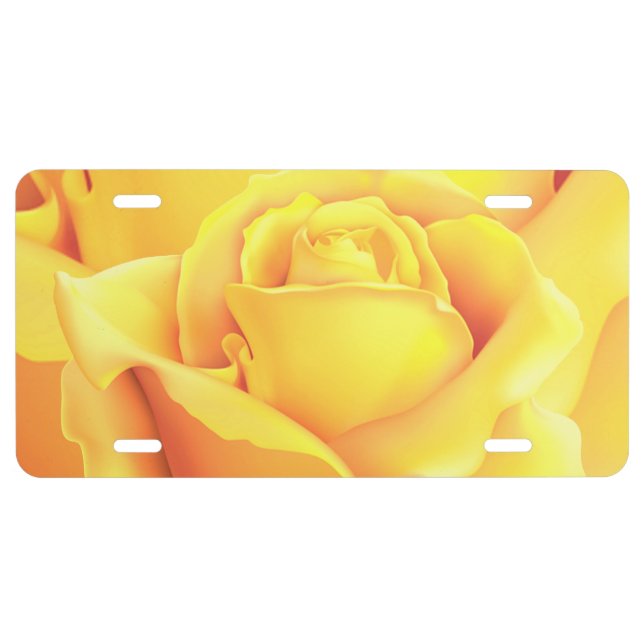 Beautiful Yellow Rose License Plate (Front)