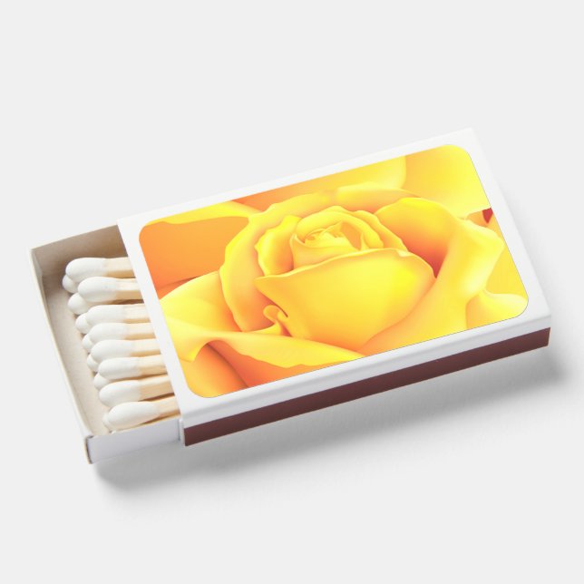 Beautiful Yellow Rose Matchboxes (Front Open)