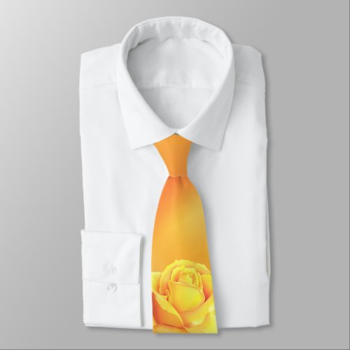 Beautiful Yellow Rose Neck Tie