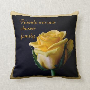 Beautiful Yellow Rose On Black And Gold Pillow by LittleThingsDesigns at Zazzle