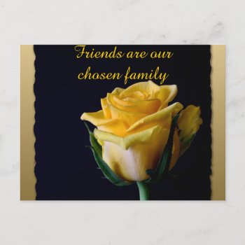 Beautiful Yellow Rose On Black Friendship Postcard by LittleThingsDesigns at Zazzle