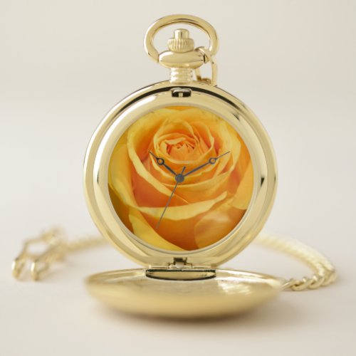 Beautiful Yellow Rose Photography Pocket Watch