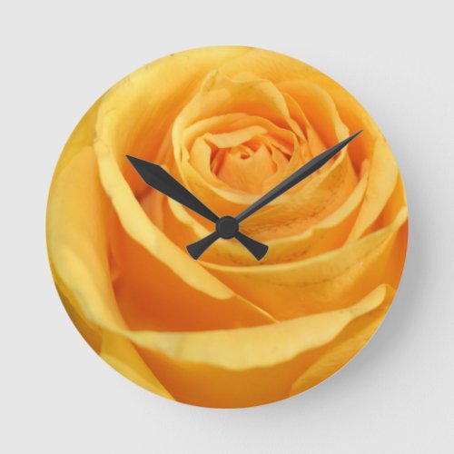 Beautiful Yellow Rose Photography Round Clock