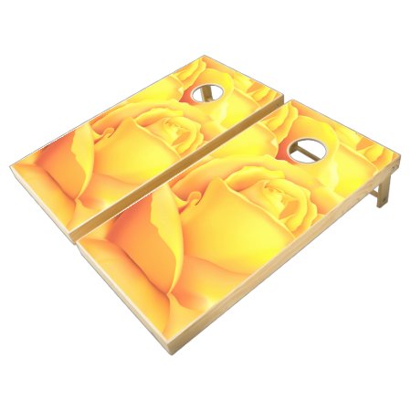 Beautiful Yellow Rose Regulation Cornhole Set