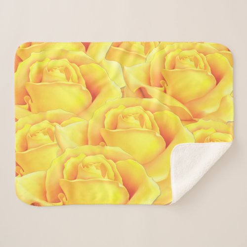 Beautiful Yellow Rose Sherpa Blanket