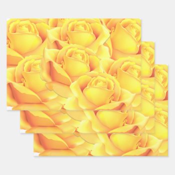 Beautiful Yellow Rose Wrapping Paper Sheets by kahmier at Zazzle