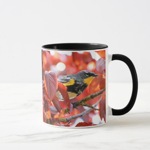 Beautiful Yellow_Rumped Warbler in the Tree Mug