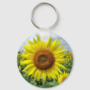 Beautiful yellow sunflower keychain