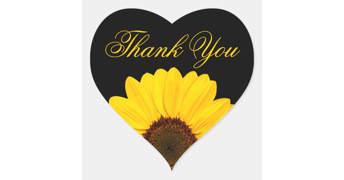 Beautiful Yellow Sunflower Thank You Stickers Zazzle