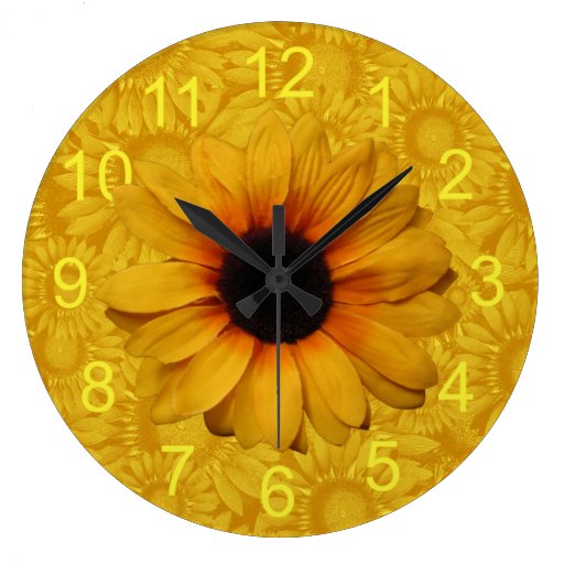 Beautiful Yellow Sunflowers Clock | Zazzle