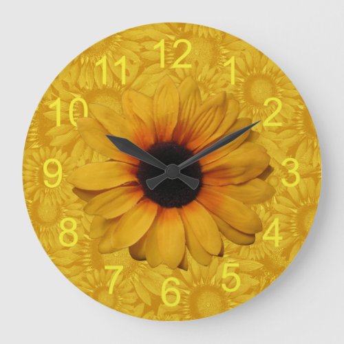 Beautiful Yellow Sunflowers Clock