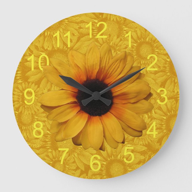 Beautiful Yellow Sunflowers Clock (Front)
