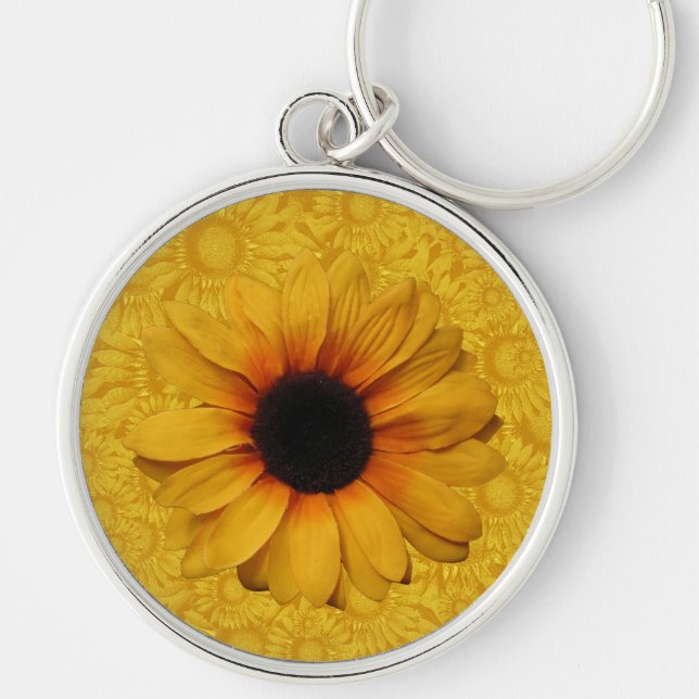 Beautiful Yellow Sunflowers Keychain (Front)