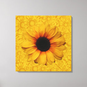 Beautiful Yellow Sunflowers Wrapped Canvas Print