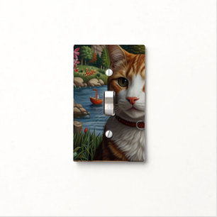 Beautiful yellow Tabby Cat Light Switch Cover